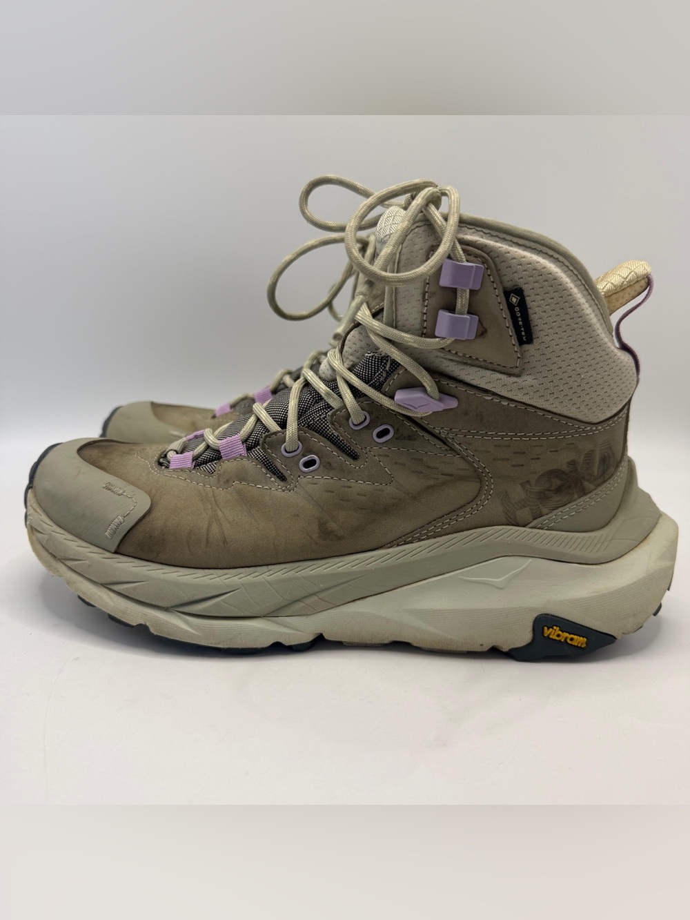 Hoka Kaha 2 GTX Gore-Tex Hiking Boots Women’s 7.5US Beige Vibram Trail